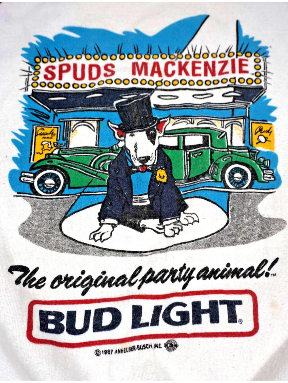 Vintage Bud Light Dog Spuds Mackenzie Grey Crewneck Sweatshirt Medium 80s Beer